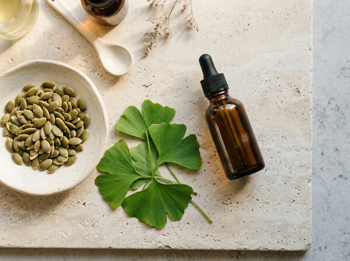 Natural ingredients: pumpkin seeds, ginkgo biloba leaves - zinc and magnesium for auditory wellbeing and inner ear support